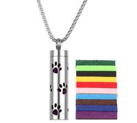puzzlegame Collar Perfumado,Collar Difusor De Aceite, difusor de Aceite de aromaterapia - Joyería de Aceite con Almohadillas difusoras, Collar con Colgante de aromaterapia calmante para Hombres y