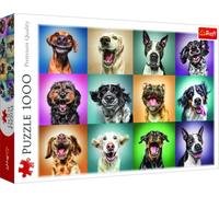 Trefl, Puzzle, Divertidos Retratos de Perros, de 1000 Piezas, Perros, Perros Divertidos, Retratos de Perros, Rompecabezas DIY, Pasatiempo Creativo, Regalo, Diversión