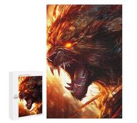 Puzzles 1000 PCS para Adolescentes Fiery Dragon Head Artwork Puzzles para Adultos Juegos de Relajación Difícil Desafío de Aprendizaje Desafiante 1000 PCS