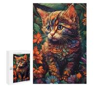 Puzzles 1000 PCS para Adolescentes Floral Whimsy A Cat's Tale Puzzles para Adultos Juegos de Relajación Una Obra De Arte Para Cumpleaños, Navidad 1000 PCS