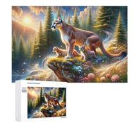 Puzzles 1000 PCS para adultos Amazon Rainforest Wildlife Mountain Lion Family Puzzle Juguete Decoración de Pared Pero Divertido Y Humorístico, Regalos de Cumpleaños Únicos 1000 PCS