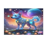 Puzzles 1000 piezas adulto cielo estrellado perro rompecabezas de madera para adolescentes juguetes creativos decoración del hogar (75×50cm)