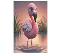 Puzzles 1000 piezas adulto flamenco rosa rompecabezas de madera para adolescentes juguetes creativos decoración del hogar (78×53cm)