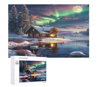 Puzzles 1000 piezas Aurora Lodge Puzzle para adultos y niños de madera Juego Educante Desafío Juguete, Juego Familiar Divertido (75×50cm)