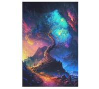 Puzzles 1000 piezas Cosmic Tree of Life Puzzle para adultos y niños, de madera, juego educativo desafío de juguete, juego familiar divertido (78×53cm)
