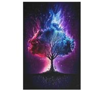 Puzzles 1000 piezas Cosmic Tree of Life Puzzle para adultos y niños, de madera, juego educativo desafío de juguete, juego familiar divertido (78×53cm)