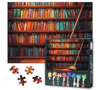 Puzzles 1000 Piezas Estantería para Adultos Libros Coloridos Rompecabezas para Adultos Magic Broom Desafiante Puzzle 1000 Piezas Juego de Relajación para Hombres y Mujeres 70 x 50 cm