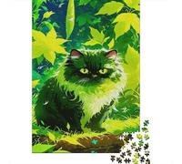 Puzzles 1000 Piezas Gato Persa en los arbustos, para Adultos Y Niños Mágico De Madera Decoración Familiar Regalo 1000pcs (75x50cm)