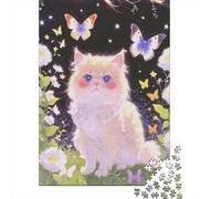 Puzzles 1000 Piezas Gato Persa Entre Las Flores para Adultos - Rompecabezas Premium 1000pcs (75x50cm)