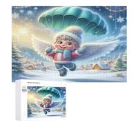 Puzzles 1000 piezas lindo pequeño ángel rompecabezas para adultos y niños de madera juego educativo desafío de juguete, juego familiar divertido (75×50cm)