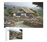 Puzzles 1000 piezas Mountain Village Cottage Puzzle para adultos y niños de madera juego educativo desafío juguete, juego familiar divertido (75×50cm)