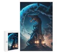 Puzzles 1000 piezas para adolescentes Dragon Castle Moonlit Night Puzzles para adultos Juegos de relajación Una obra de arte para cumpleaños, Navidad 1000 PCS