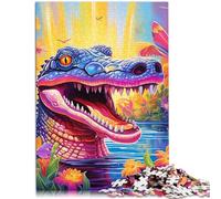 Puzzles 1000 piezas para adultos animales cocodrilos del Nilo Regalos 50 x 70 cm con póster y hoja de preguntas y respuestas surtidas para adolescentes de 14 años y más