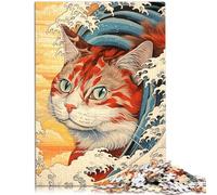 Puzzles 1000 piezas para adultos Arte Gato Juguetes Antiestrés 19,7 pulgadas x 29,5 pulgadas es ideal como regalo para toda la familia para adolescentes de 14 años y mayores