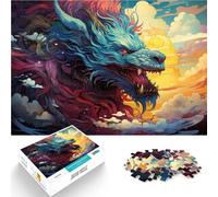 Puzzles 1000 piezas para adultos, cabeza de dragón, juguetes antiestrés, 50 x 75 cm, rompecabezas divertidos para adolescentes de 14 años y más