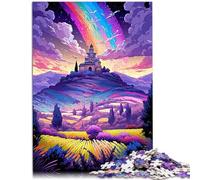 Puzzles 1000 piezas para adultos Campos de Lavanda Provenza Francia Juguetes educativos Regalos para Amigos y Familia 14.96" x 20.47"