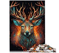 Puzzles 1000 piezas para adultos Ciervo Fuego Agua Juguetes Antiestrés 26x38cm Anti-Stress Staycation Matar Tiempo para Adolescente 14+
