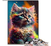 Puzzles 1000 Piezas para Adultos Color Gatito Humo de Madera, Juego Familiar Interactivo, Apto para Mayores de 14 Años 50x75cm Un Regalo Ideal para Navidad o Cumpleaños