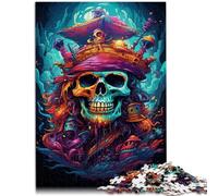 Puzzles 1000 piezas para adultos cráneo pirata juguetes antiestrés para es ideal como regalo para toda la familia 19,7 pulgadas x 29,5 pulgadas para adolescente edad 14 años y más