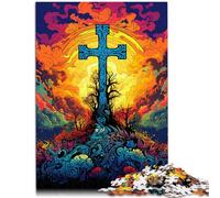 Puzzles 1000 piezas para adultos Cruz Celta Juegos Divertidos 26x38cm Actividades Divertidas en el Hogar Regalo de Cumpleaños Regalos de Viaje