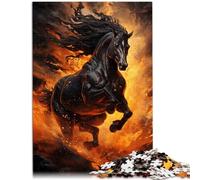 Puzzles 1000 piezas para adultos Dark Horse on Fire Juego Juguetes 26 x 38 cm Regalos para amigos y familiares para adolescentes de 14 años y más