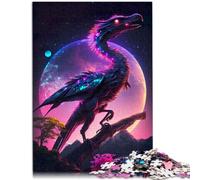 Puzzles 1000 piezas para adultos Dinosaurio de cuento de hadas neón juego estimulante 50x70cm juego estimulante y juego familiar para adolescentes de 14 años y más