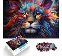 Puzzles 1000 piezas para adultos gato colorido extraño rompecabezas educativo juego familiar 26x38cm adecuado para decoración de oficina