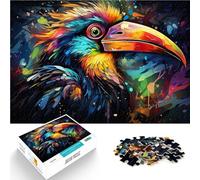 Puzzles 1000 piezas para adultos Juego de arte Tucán colorido Juguetes 26x38 cm Adecuado para decoración de oficina para adolescentes de 14 años y más