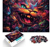 Puzzles 1000 piezas para adultos juego de gato psicodélico juguetes para es ideal como regalo para toda la familia 14.96 pulgadas x 20.47 pulgadas para los 14 años
