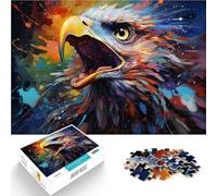 Puzzles 1000 piezas para adultos juguetes antiestrés coloridos que representan un águila 26 x 38 cm con póster y hoja de preguntas surtidas para adolescentes de 14 años y más.