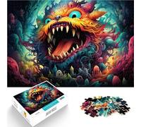 Puzzles 1000 piezas para adultos Juguetes educativos de aprendizaje de arte de monstruos fantásticos 26x38cm Adecuado para decoración de oficina para adolescentes de 14 años y más