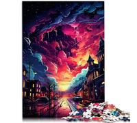 Puzzles 1000 piezas para Adultos la Ciudad después de la Lluvia Juguetes educativos de aprendizaje 50x70cm Mejorar el amor entre parejas para adolescentes de 14 años y más
