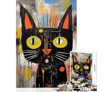 Puzzles 1000 Piezas para Adultos Mad Techno Cat Juguetes antiestrés Gran Regalo para Juegos Juego Educativo Lista de Deseos con Papá Noel Tamaño 50x75cm