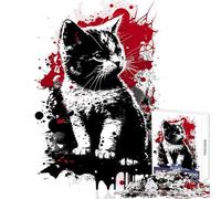 Puzzles 1000 Piezas para Adultos Munchkin Gato Retrato Juguetes antiestrés Gran Regalo para Juegos Juego Educativo Lista de Deseos con Papá Noel Tamaño 50x75cm