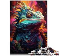 Puzzles 1000 piezas para adultos Pintura Color Camaleón Rompecabezas Regalos 26x38cm Mejorar el amor entre parejas para adolescentes de 14 años y mayores