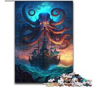 Puzzles 1000 Piezas para Adultos Pulpo Mágico de Madera, Juego Familiar Interactivo, Apto para Mayores de 14 Años 50x75cm Un Regalo Ideal para Navidad o Cumpleaños
