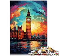 Puzzles 1000 piezas para adultos Puzzle Big Ben y London Eye decoración de pared 26 x 38 cm es ideal como regalo para toda la familia