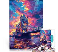 Puzzles 1000 piezas para adultos Puzzle London Tower Bridge Juego Juguetes Regalos de cumpleaños y Navidad Únicos 14.96" x 20.47" para adolescentes de 14 años y mayores