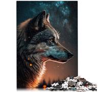 Puzzles 1000 piezas para adultos Puzzle Un cielo estrellado de lobo juego juguetes con cartel y hoja de preguntas 14.96" x 20.47" para adolescentes 14+