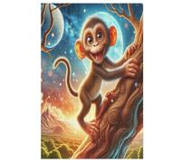 Puzzles 1000 piezas para adultos, rompecabezas de juego, animal mono de madera, gran regalo para niños (78×53cm)