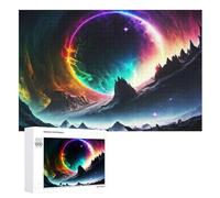 Puzzles 1000 piezas Planetary Star System Puzzle para adultos y niños, de madera, juego educativo desafío de juguete, juego familiar divertido (75×50cm)