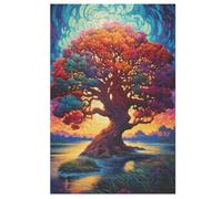Puzzles 1000 piezas Tree of Life Yggdrasil Puzzle para adultos y niños, de madera, juego educativo y reto de juguete, juego familiar divertido (78×53cm)
