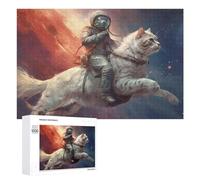 Puzzles 1000 unids para adolescentes Astronaut Riding A Giant Cat in Space Puzzle para adultos Juegos Divertidos Una obra de arte Ayuda a tu cerebro a hacer que trabajen 1000 unids