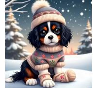 Puzzles 150 Piezas Adultos, DIY Rompecabezas para Adultos 150 Piezas, Entretenimiento Creativo, Desafío Ideal para Verdaderos Fanáticos, Tema:Perro Sombrero de Nieve