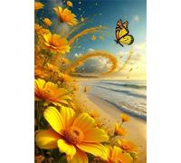 Puzzles 1500 Piezas Adultos Flores Playas Mariposas, Juguete Desafío y Juego Educativo, Ejercita Paciencia y Destreza Rompecabezas 1500 Piezas