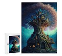 Puzzles 300 PCS para adolescentes Enchanted Treehouse Fantasy Puzzles para adultos Juegos de Relajación Una obra de arte para cumpleaños, Navidad 300 PCS