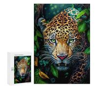 Puzzles 300 PCS para adolescentes Jaguar en la jungla 6 rompecabezas para adultos juegos de relajación una obra de arte para cumpleaños, Navidad 300 PCS
