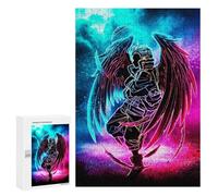 Puzzles 300 PCS para Adolescentes Neon Angel Wings Artwork Puzzles para Adultos Juegos de Relajación Regalos para Mujeres Regalos para Amigos y Familias 300 PCS