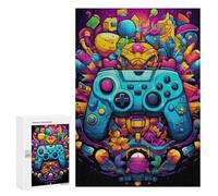 Puzzles 300 PCS para Adolescentes Vibrant Gaming Controller Artwork -37 Puzzles Juegos de Relajación Promueven la Memoria Familia entera 300 PCS