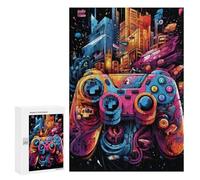 Puzzles 300 PCS para Adolescentes Vibrant Gaming Controller Artwork -38 Puzzles Juegos de Relajación Promueven la Memoria Toda la Familia 300 PCS